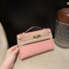オーストリッチ エルメス ポシェットケリー kelly pochette  94/Terre Cuite  テリキュート