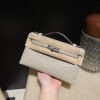 オーストリッチ エルメス ポシェットケリー kelly pochette  4Z/Gris Mouette  グリムエット