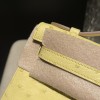 オーストリッチ エルメス ポシェットケリー kelly pochette 1Z/Jaune Poussin  ジョーヌプッサン