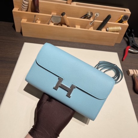 3P/Blue Atoll  ブルーアトール シルバー金具  kellyto-007 全手縫いケリーロング トゥー・ゴー Kelly to go  ヴォーエプソン epsom  