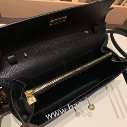 ケリーロング トゥー・ゴー Kelly to go  ヴォーエプソン epsom  89/Black (Noir) ブラック ゴールド金具   kellyto-057 全手縫い