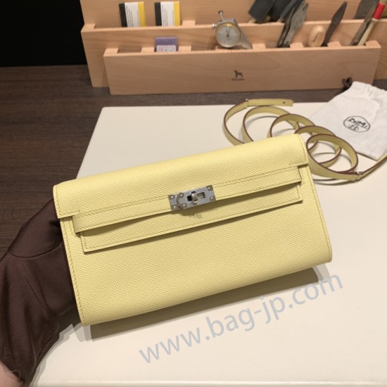 ケリーロング トゥー・ゴー Kelly to go  ヴォーエプソン epsom  1Z/Jaune Poussin  ジョーヌプッサン シルバー金具  kellyto-072 全手縫い