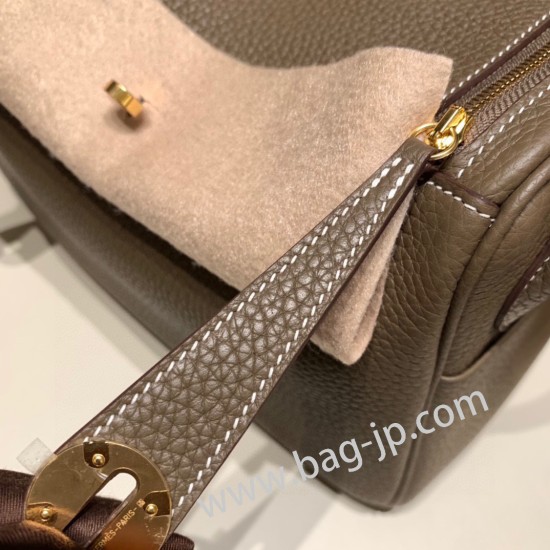 エルメス リンディ26 Clemence トリヨンクレマンス エトゥープ18 /Étoupe Grey ゴールド金具 lindy26-010 全手縫い