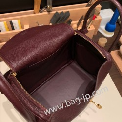 エルメス リンディ26 Clemence トリヨンクレマンス ルージュセリエ 0G /Rouge Sellier ゴールド金具 lindy26-016 全手縫い