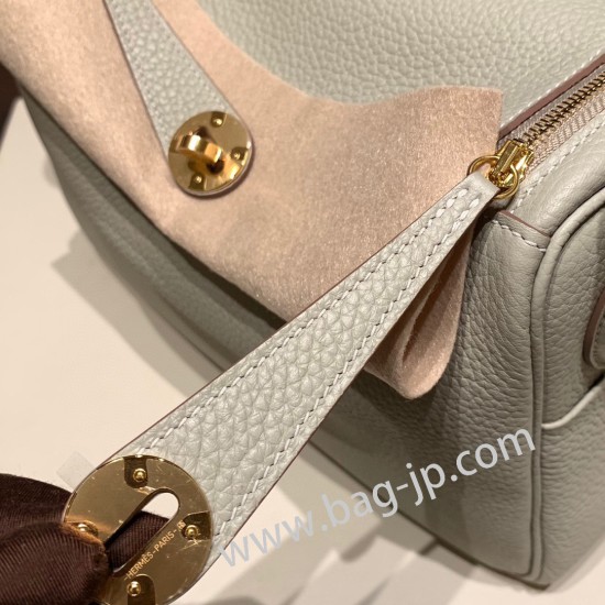 エルメス リンディ26 Clemence トリヨンクレマンス パールグレー 80 /Pearl Greyゴールド金具 lindy26-038 全手縫い