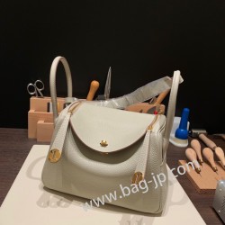 エルメス リンディ26 Clemence トリヨンクレマンス パールグレー 80 /Pearl Greyゴールド金具 lindy26-038 全手縫い