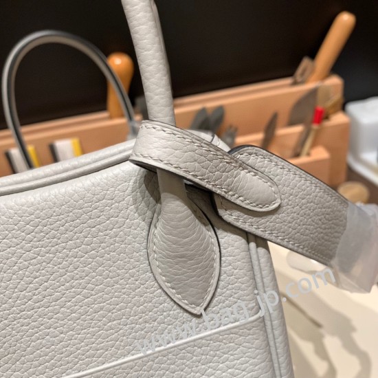 エルメス リンディ26 Clemence トリヨンクレマンス グリムエット 4Z /Gris Mouette ゴールド金具 lindy26-039 全手縫い