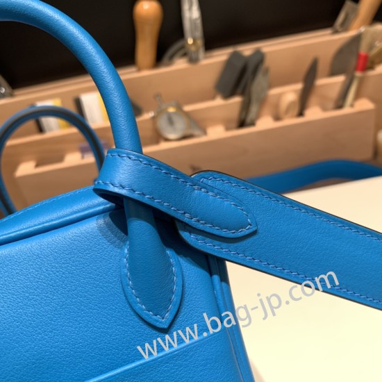 エルメス リンディミニ19 Mini Lindy  swift スイフト ブルーフリーダ 0F /Blue Frida    ゴールド金具    lindymini-014 