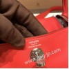 エルメス リンディミニ19 Mini Lindy S3/Rouge Cœur   ルージュクー S3/Rouge Cœur   シルバー金具  lindymini-024 全手縫い