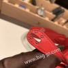 エルメス リンディミニ19 Mini Lindy S3/Rouge Cœur   ルージュクー S3/Rouge Cœur   シルバー金具  lindymini-024 全手縫い