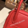 エルメス リンディミニ19 Mini Lindy S3/Rouge Cœur   ルージュクー S3/Rouge Cœur   シルバー金具  lindymini-024 全手縫い