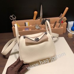 エルメス リンディミニ19 Mini Lindy Clemence トリヨンクレマンス ナタ I2 /Nata   シルバー金具  lindymini-051 全手縫い