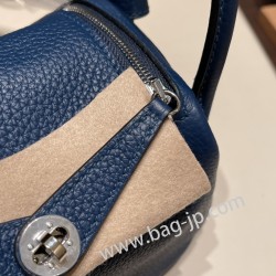 エルメス リンディミニ19 Mini Lindy Clemence トリヨンクレマンス ディープブルー S4 /Deep Blue   シルバー金具  lindymini-065 全手縫い