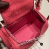 エルメス リンディミニ19 Mini Lindy Clemence トリヨンクレマンス ローズアザレ 8W /Rose Azalee   シルバー金具  lindymini-073 全手縫い