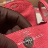 エルメス リンディミニ19 Mini Lindy Clemence トリヨンクレマンス ローズアザレ 8W /Rose Azalee   シルバー金具  lindymini-073 全手縫い