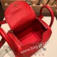 エルメス リンディミニ19 Mini Lindy Clemence トリヨンクレマンス ルージュクー S3/Rouge Cœur   シルバー金具  lindymini-076 全手縫い