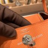 エルメス リンディミニ19 Mini Lindy Clemence トリヨンクレマンス ルージュクー S3/Rouge Cœur   シルバー金具  lindymini-077 全手縫い