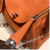 エルメス リンディミニ19 Mini Lindy Clemence トリヨンクレマンス ルージュクー S3/Rouge Cœur   シルバー金具  lindymini-077 全手縫い