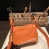 エルメス リンディミニ19 Mini Lindy Clemence トリヨンクレマンス ルージュクー S3/Rouge Cœur   シルバー金具  lindymini-077 全手縫い