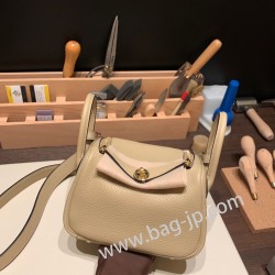 エルメス リンディミニ19 Mini Lindy Clemence トリヨンクレマンス トレンチ S2/ Trench  ゴールド金具  lindymini-078 全手縫い