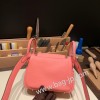 エルメス リンディミニ19 Mini Lindy Clemence トリヨンクレマンス ローズコンフェッティ 1Q /Rose Confetti   シルバー金具  lindymini-083 全手縫い
