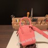エルメス リンディミニ19 Mini Lindy Clemence トリヨンクレマンス ローズコンフェッティ 1Q /Rose Confetti   シルバー金具  lindymini-083 全手縫い