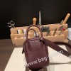 エルメス リンディミニ19 Mini Lindy Clemence トリヨンクレマンス ルージュセリエ 0G /Rouge Sellier   シルバー金具  lindymini-087 全手縫い