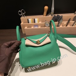 エルメス リンディミニ19 Mini Lindy Clemence トリヨンクレマンス バンブー1K /Bambou  ゴールド金具  lindymini-095 全手縫い