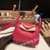 エルメス リンディミニ19 Mini Lindy Clemence トリヨンクレマンス ローズエクストリーム I6 /Rose Extreme  ゴールド金具  lindymini-098 全手縫い