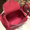 エルメス リンディミニ19 Mini Lindy Clemence トリヨンクレマンス ローズエクストリーム I6 /Rose Extreme   シルバー金具  lindymini-099 全手縫い