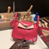 エルメス リンディミニ19 Mini Lindy Clemence トリヨンクレマンス ローズエクストリーム I6 /Rose Extreme   シルバー金具  lindymini-099 全手縫い