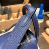エルメス リンディミニ19 Mini Lindy Clemence トリヨンクレマンス ブルーサフィール 73 /Blue Saphir  ゴールド金具  lindymini-103 全手縫い