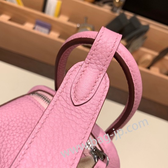 エルメス リンディミニ19 Mini Lindy Clemence トリヨンクレマンス モーヴシルベストル X9 /Mauve Sylvestre   シルバー金具  lindymini-104 全手縫い