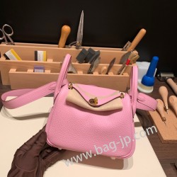 エルメス リンディミニ19 Mini Lindy Clemence トリヨンクレマンス モーヴシルベストル X9/ Mauve Sylvestre   ゴールド金具   lindymini-105 全手縫い