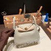 エルメス リンディミニ19 Mini Lindy Clemence トリヨンクレマンス パールグレー 80 / Pearl Grey  ゴールド金具  lindymini-108 全手縫い