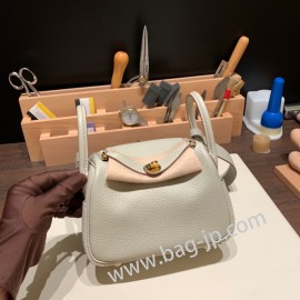 エルメス リンディミニ19 Mini Lindy Clemence トリヨンクレマンス パールグレー 80 / Pearl Grey  ゴールド金具  lindymini-108 全手縫い