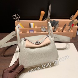 エルメス リンディミニ19 Mini Lindy Clemence トリヨンクレマンス パールグレー 80 / Pearl Grey    シルバー金具  lindymini-109 全手縫い