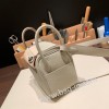エルメス リンディミニ19 Mini Lindy Clemence トリヨンクレマンス パールグレー 80 / Pearl Grey    シルバー金具  lindymini-109 全手縫い