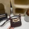 【Hermès Touch Mini Lindy】スワイフトレザー × マットアメリカンオール igator 0G ルージュセリエ ゴールドフィッティング 高級感満載のエレガントバッグ