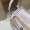【Mini Lindy】スワイフトレザー 2023 年新色「モーヴ・ペール」× 内側 37 ゴールド シルバーゴールド混合金具 エレガントなツートンカラーデザイン