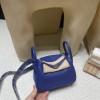 【Mini Lindy】目を引く「7T ブルーエレクトリック」× シルバー金具 軽量＆大容量 小柄・背高い方両方にマッチする個性的なミニバッグ
