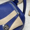 【Mini Lindy】目を引く「7T ブルーエレクトリック」× シルバー金具 軽量＆大容量 小柄・背高い方両方にマッチする個性的なミニバッグ