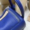 【Mini Lindy】目を引く「7T ブルーエレクトリック」× シルバー金具 軽量＆大容量 小柄・背高い方両方にマッチする個性的なミニバッグ
