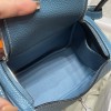 【Mini Lindy】大人可愛い「75 ブルージーン」× シルバー金具 コンパクトで大容量 どんな体型にも合うオールラウンドバッグ