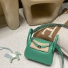 【Mini Lindy】さわやか「6W ミント」× シルバー金具 軽量＆大容量 小柄・背高い方両方にピッタリな爽やかなミニバッグ