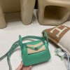 【Mini Lindy】さわやか「6W ミント」× シルバー金具 軽量＆大容量 小柄・背高い方両方にピッタリな爽やかなミニバッグ