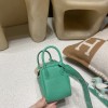 【Mini Lindy】さわやか「6W ミント」× シルバー金具 軽量＆大容量 小柄・背高い方両方にピッタリな爽やかなミニバッグ