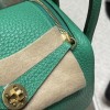 【Mini Lindy】さわやか「6W ミント」× ゴールド金具 軽量＆大容量 小柄・背高い方両方にピッタリなエレガントミニバッグ