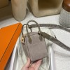 【Mini Lindy】鹿皮 × スワイフトレザー 8C グリエレファント ゴールド金具 大人の落ち着いたニュートラルデザイン 出荷準備中