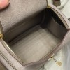 【Mini Lindy】鹿皮 × スワイフトレザー 8C グリエレファント ゴールド金具 大人の落ち着いたニュートラルデザイン 出荷準備中